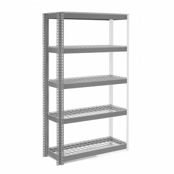 Global Industrial 5 Shelf, Extra HD Boltless Shelving, Add On, 36inW x 18inD x 84inH, Wire Deck B3153554
